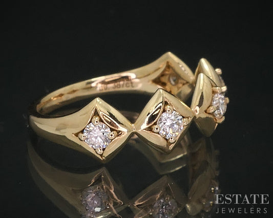 14k Yellow Gold Natural .39ctw Diamond Ladies Wedding Band 2.9g i15500