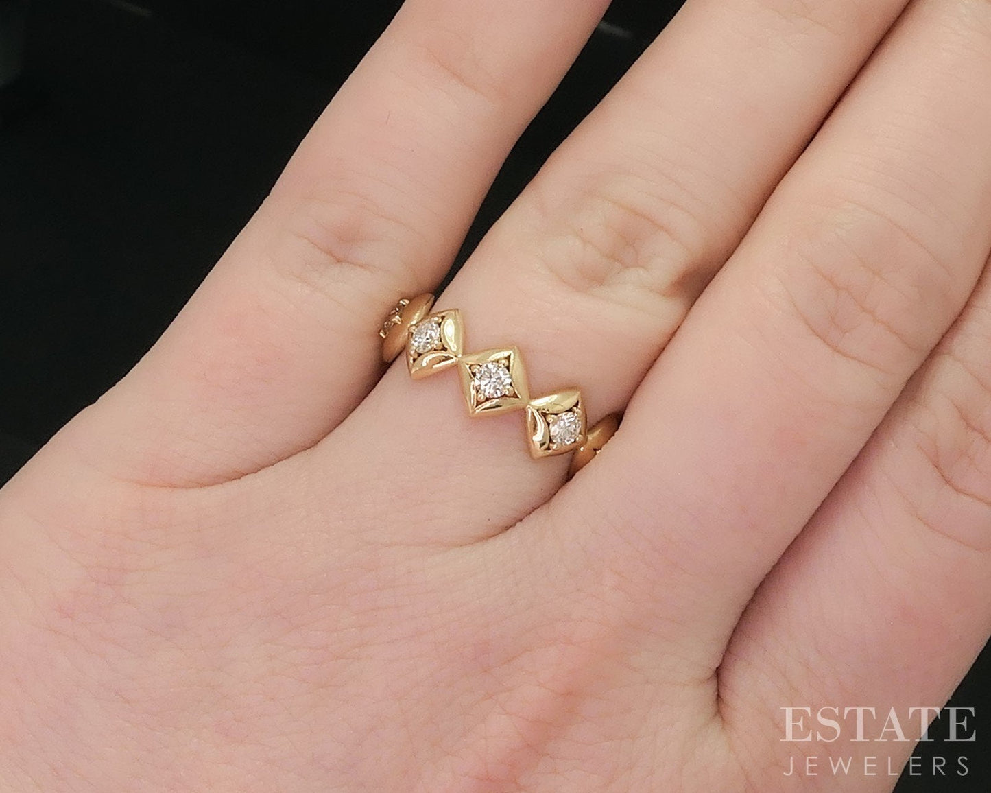 14k Yellow Gold Natural .39ctw Diamond Ladies Wedding Band 2.9g i15500