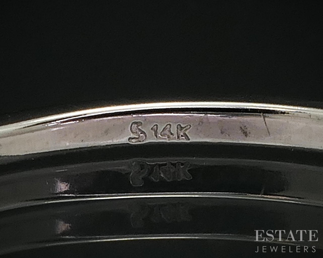 14k White Gold Natural .08ctw Diamond Ladies Curved Wedding Band 1.4g i14793