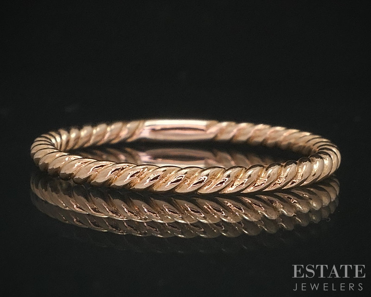 14k Rose Gold Gabriel & Co. Twisted Ladies Wedding Band 1.4g i15569