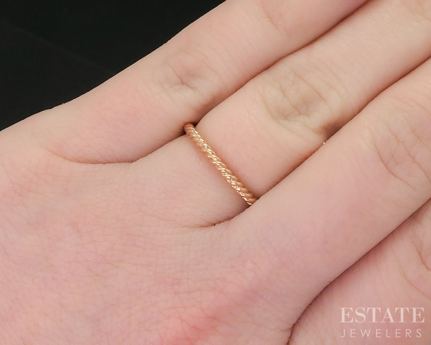 14k Rose Gold Gabriel & Co. Twisted Ladies Wedding Band 1.4g i15569