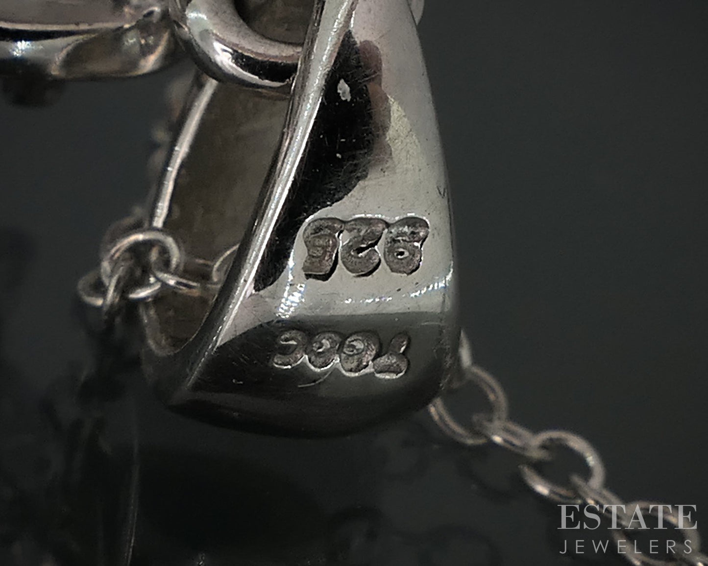 Sterling Natural Mexican Fire Opal & Diamond Ladies Necklace 4.6g i18155