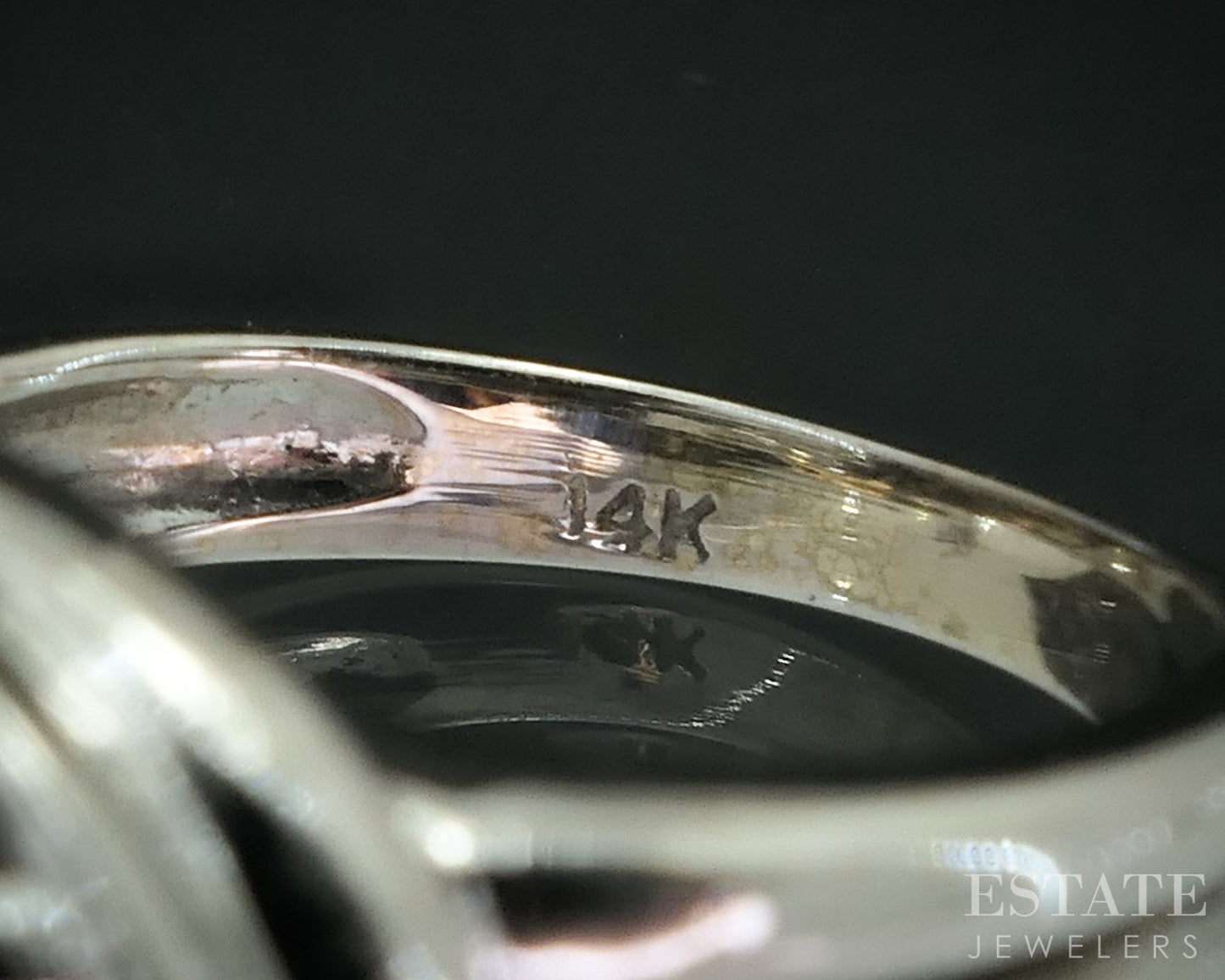 14k White Gold Natural .11ctw Diamond Free Form Ladies Band Ring 4.8g i18104