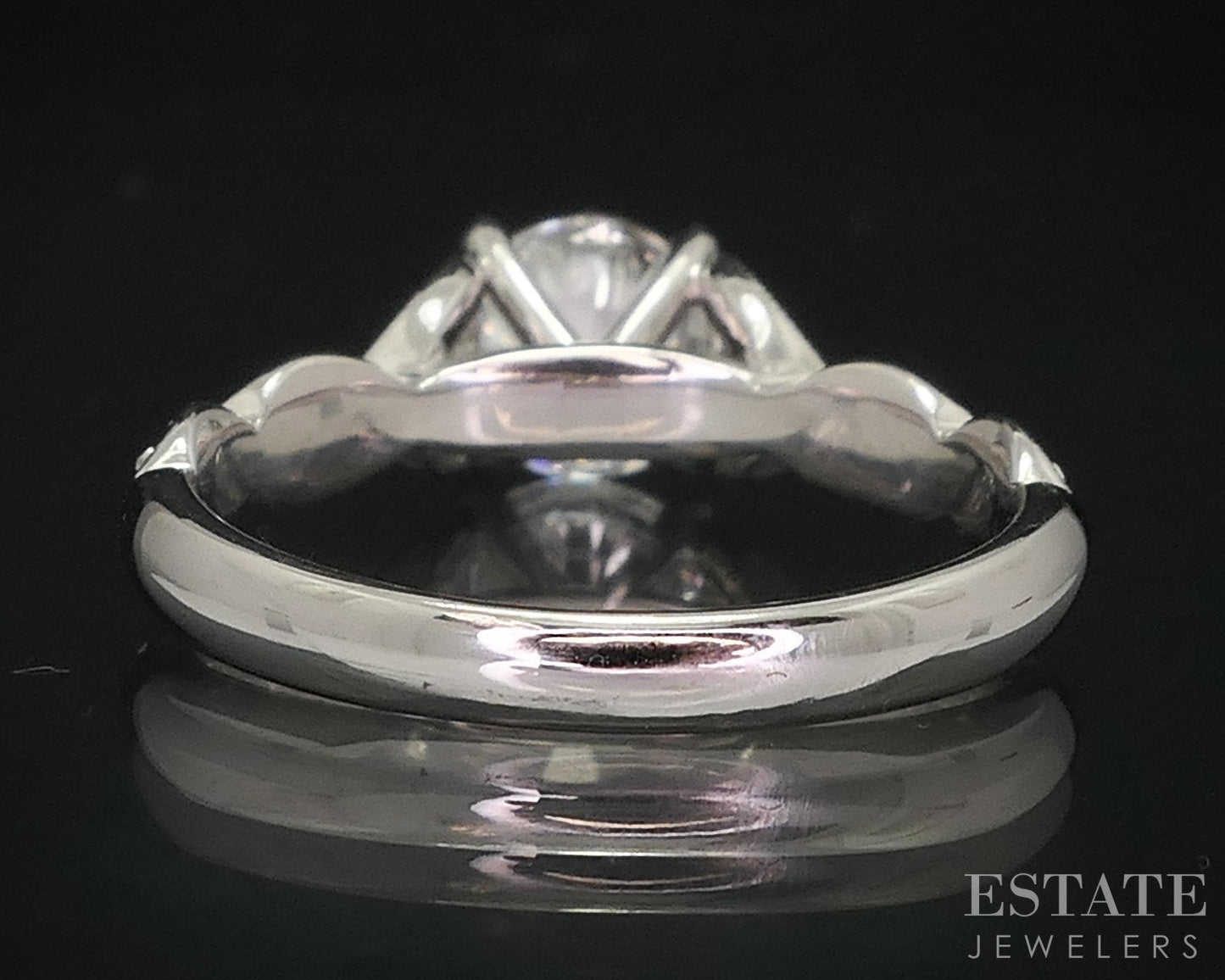 14k White Gold Round LEO Natural 1.13ctw Diamond Engagement Ring 3.1g i14792
