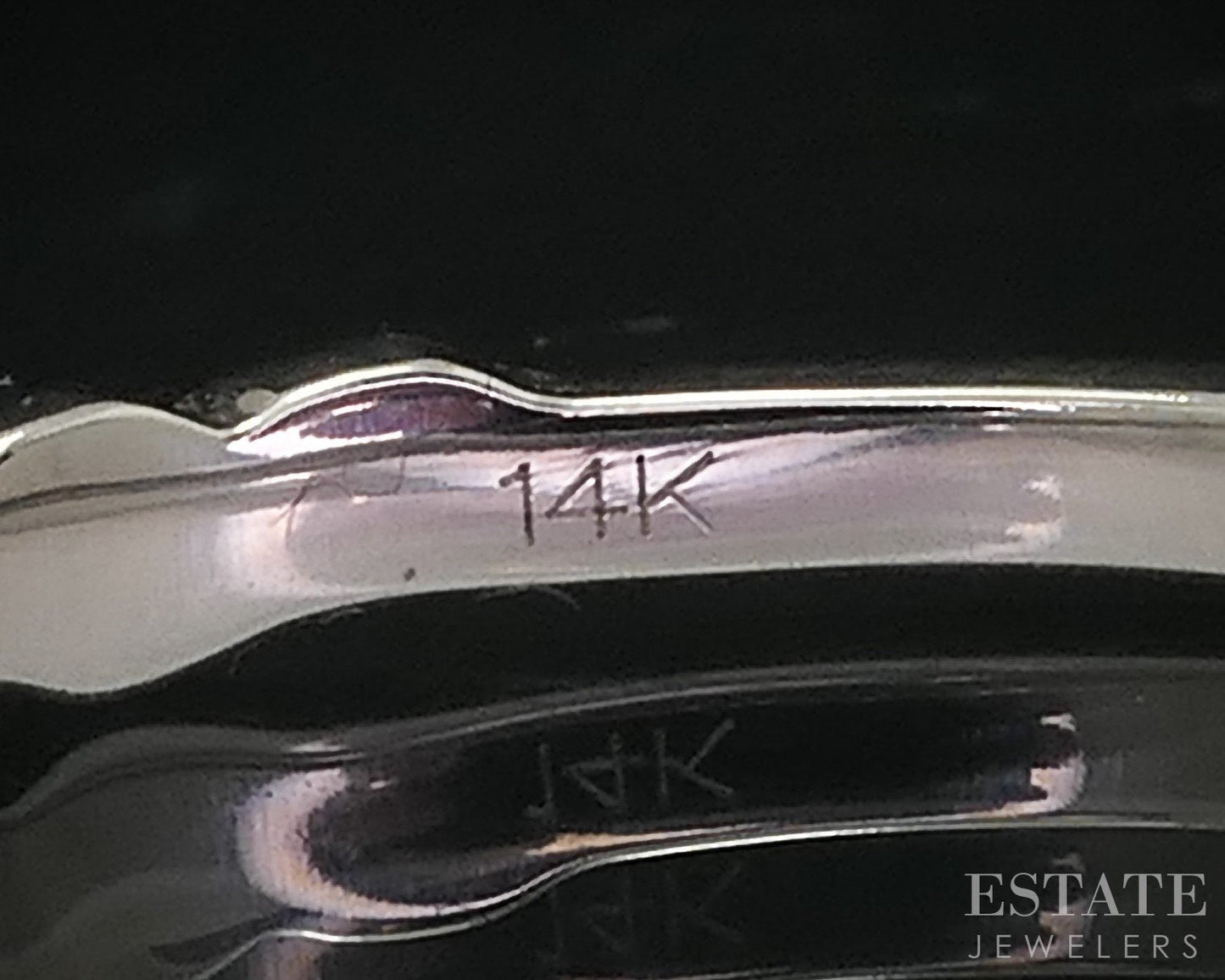 14k White Gold Round Lab Created .26ctw Diamond Ladies Wedding Band 1.9g i16048