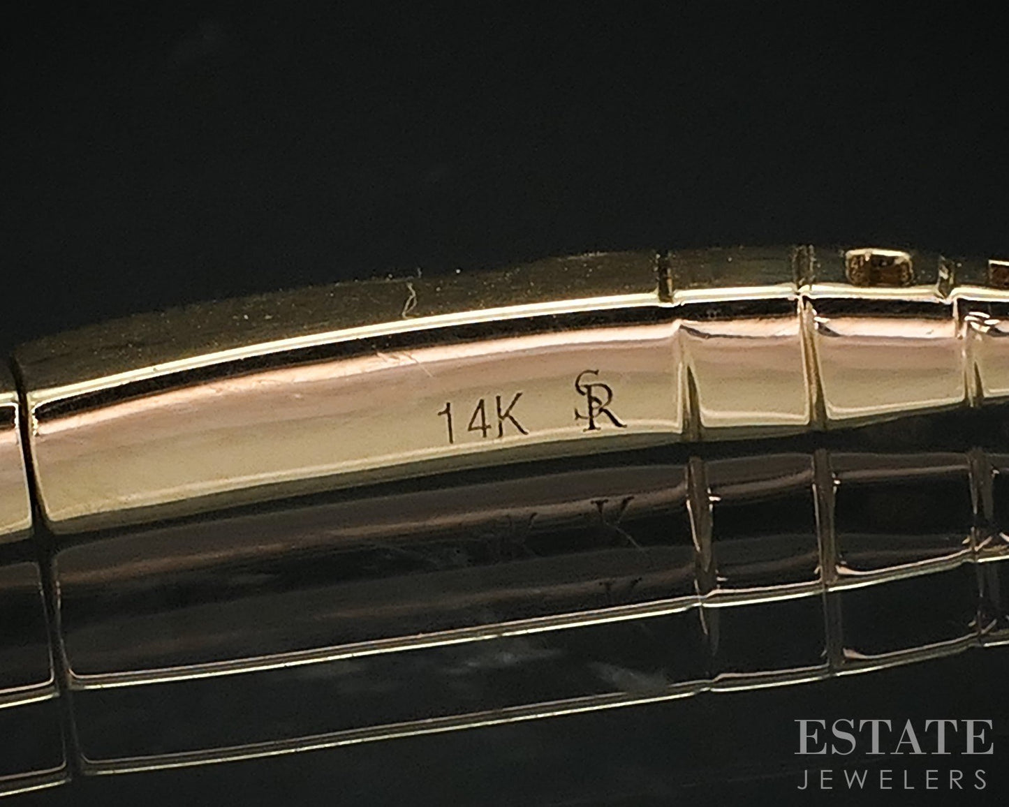 14k Yellow Gold Lab Created 1.50ctw Diamond Flex Bangle Bracelet 7.1g i15963