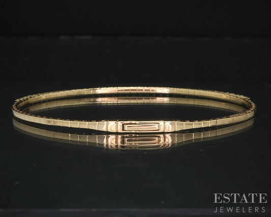 14k Yellow Gold Lab Created 1.00ctw Diamond Flex Bangle Bracelet 6.5g i15964