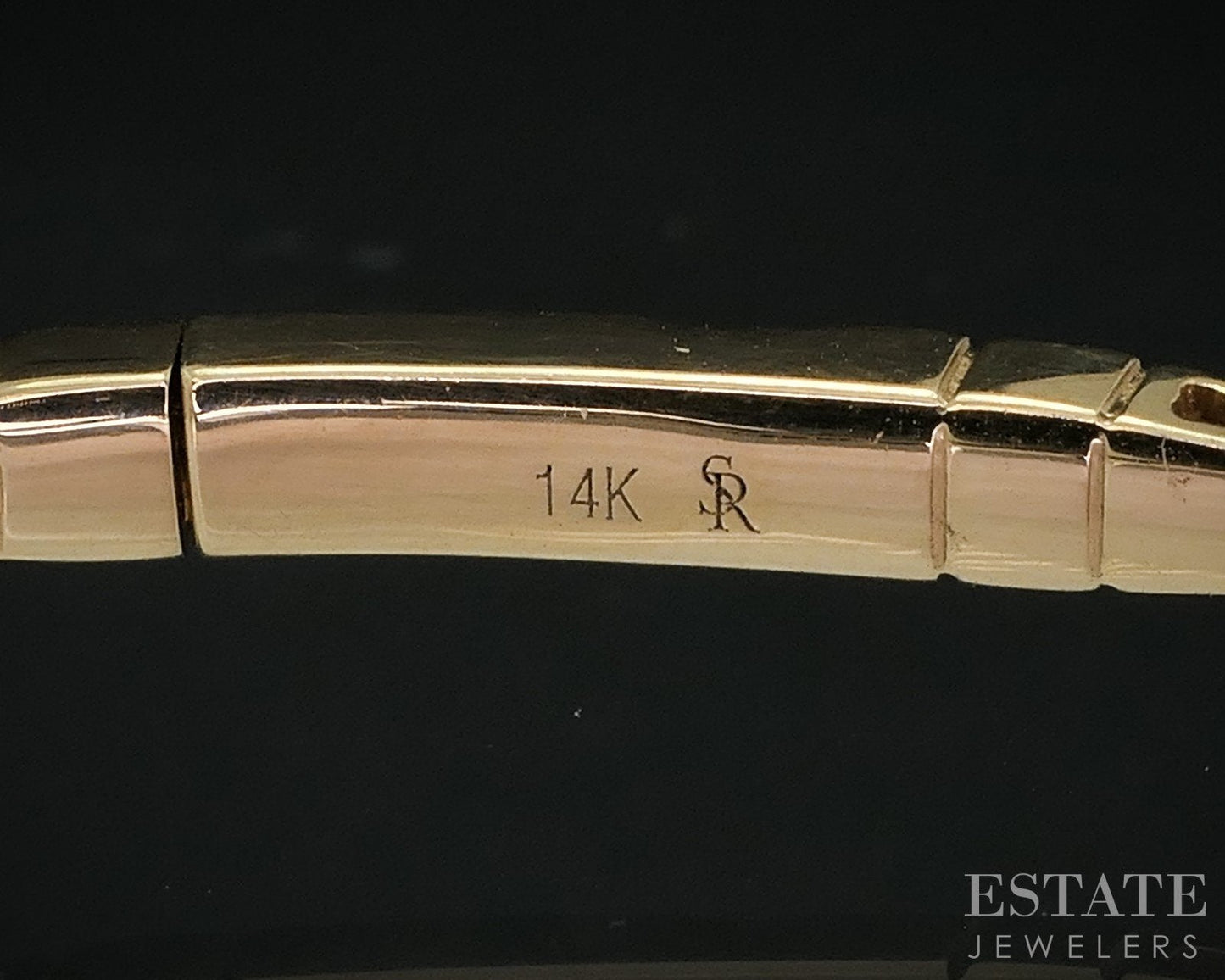 14k Yellow Gold Lab Created 1.00ctw Diamond Flex Bangle Bracelet 6.5g i15964