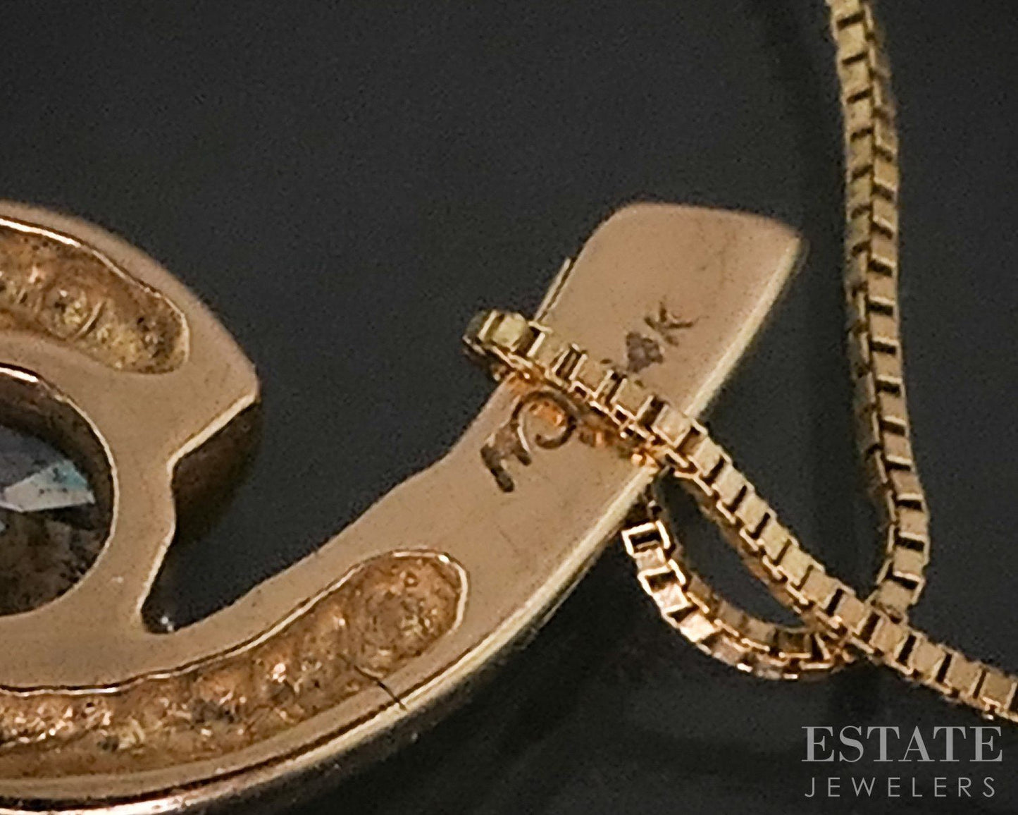 14k Yellow Gold Round Natural .20ct Diamond Solitaire Spiral Necklace i18143