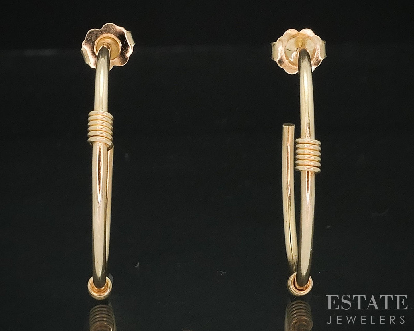 14k Yellow Gold 2mm Smooth Hoop Ladies Earrings 2.4g i18228b