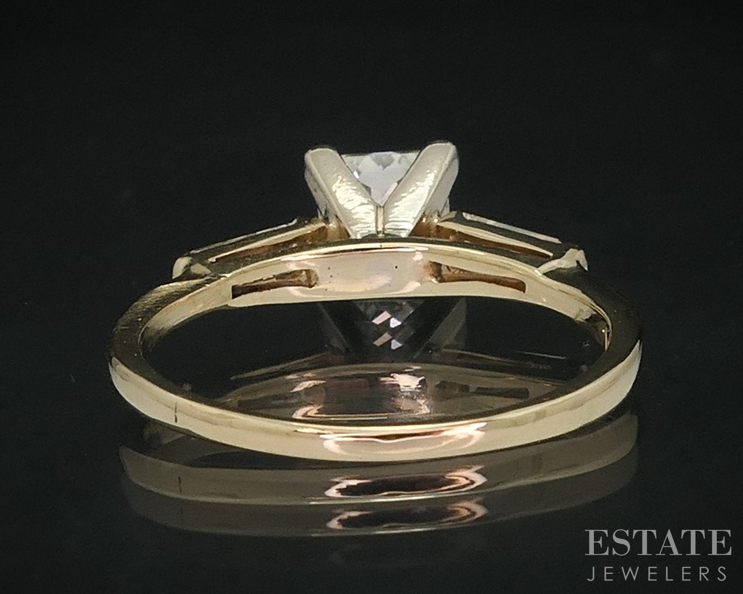14k Yellow Gold Princess Natural 1.16ctw Diamond Engagement Ring 2.5g i18296
