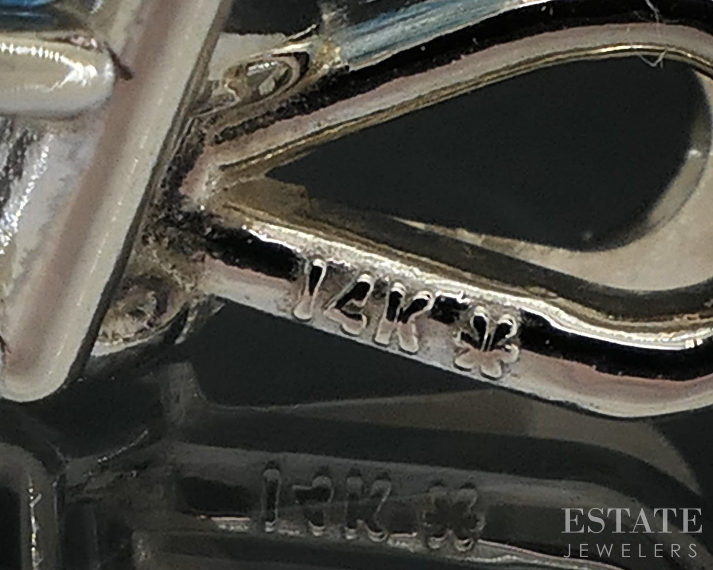 14k White Gold Oval Natural 5ct Blue Topaz Ladies Pendant 2.5g i18353b