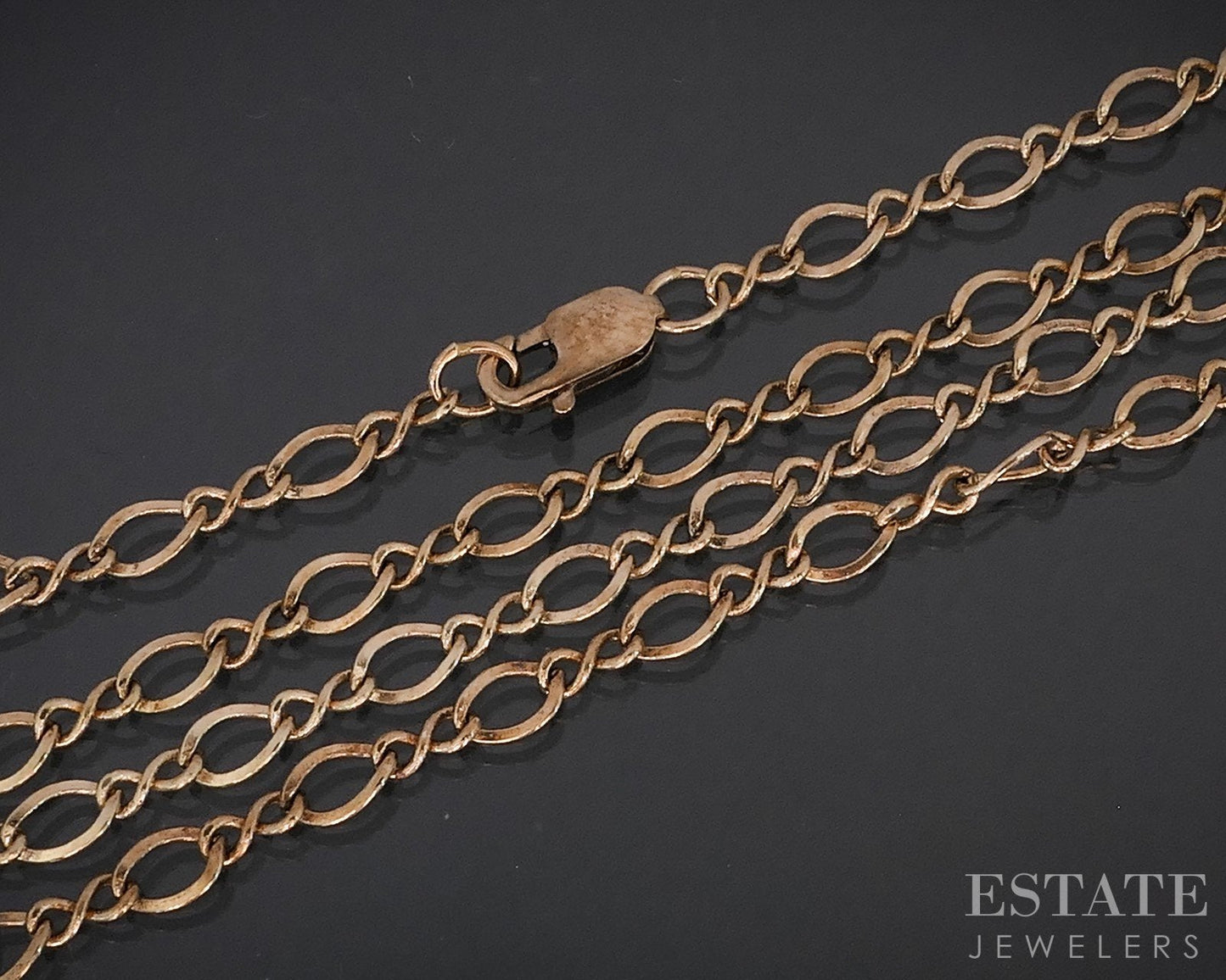 10k Rose Gold 2.8mm Figaro Chain Ladies Necklace 3.8g 18"L i18347b