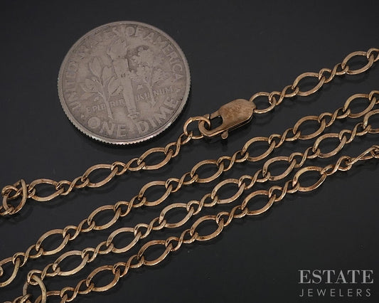 10k Rose Gold 2.8mm Figaro Chain Ladies Necklace 3.8g 18"L i18347b
