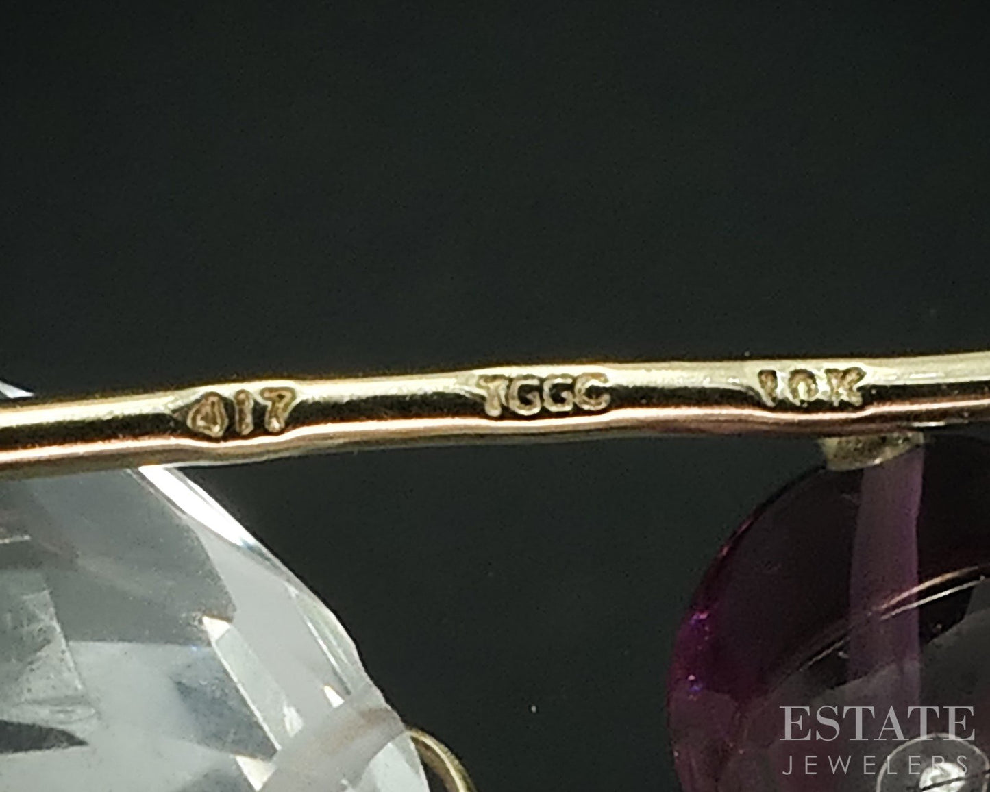 10k Yellow Gold Natural Multi Colored Quartz Dangle Ladies Earrings 2.3g i18107