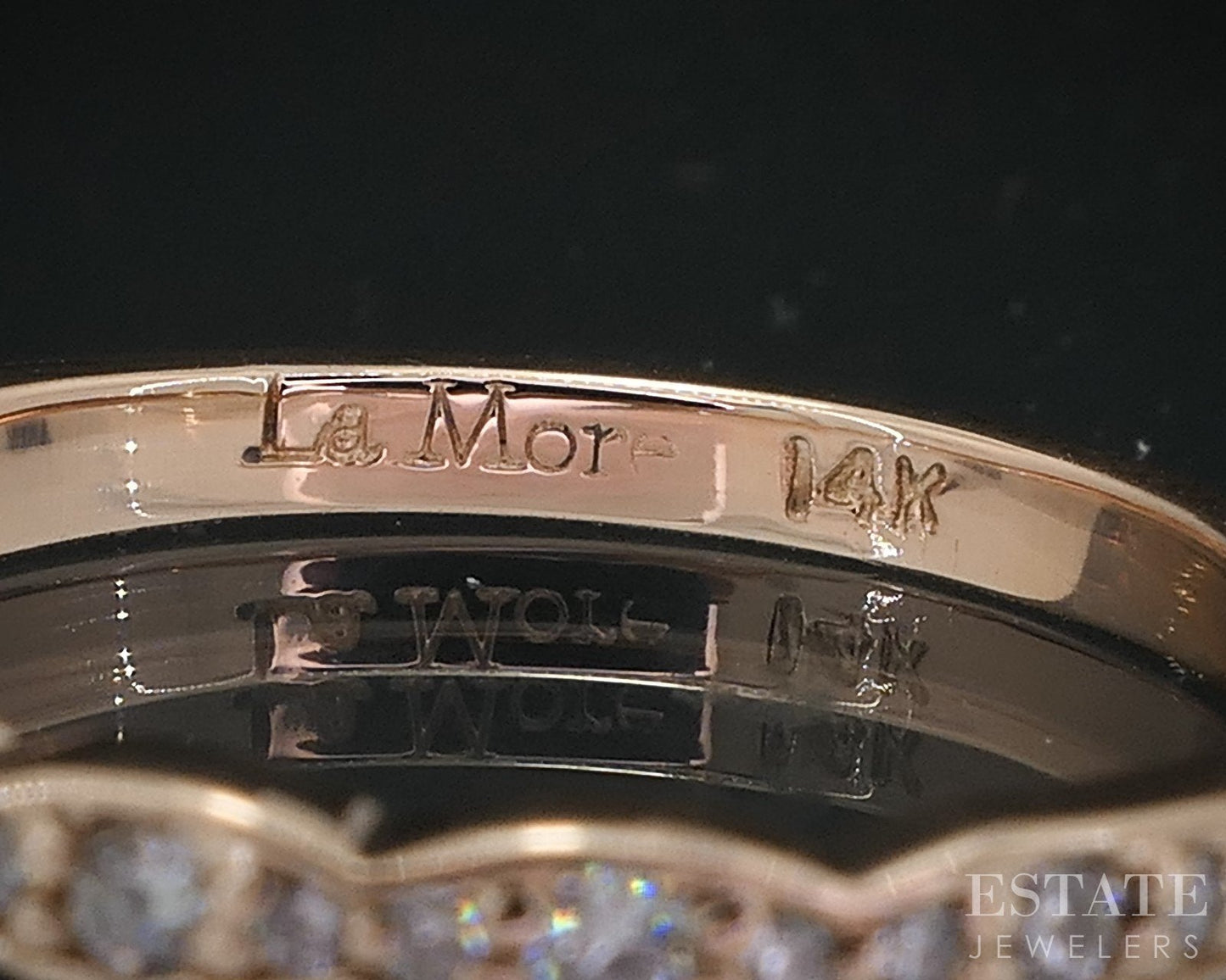 14k Rose Gold Round Natural .28ctw Diamond Ladies Wedding Band 1.8g i15106