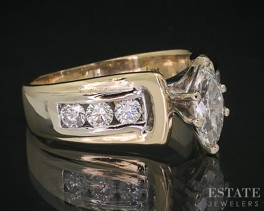 14k Yellow & White Gold Marquise Natural .82ctw Diamond Engagement Ring i18406