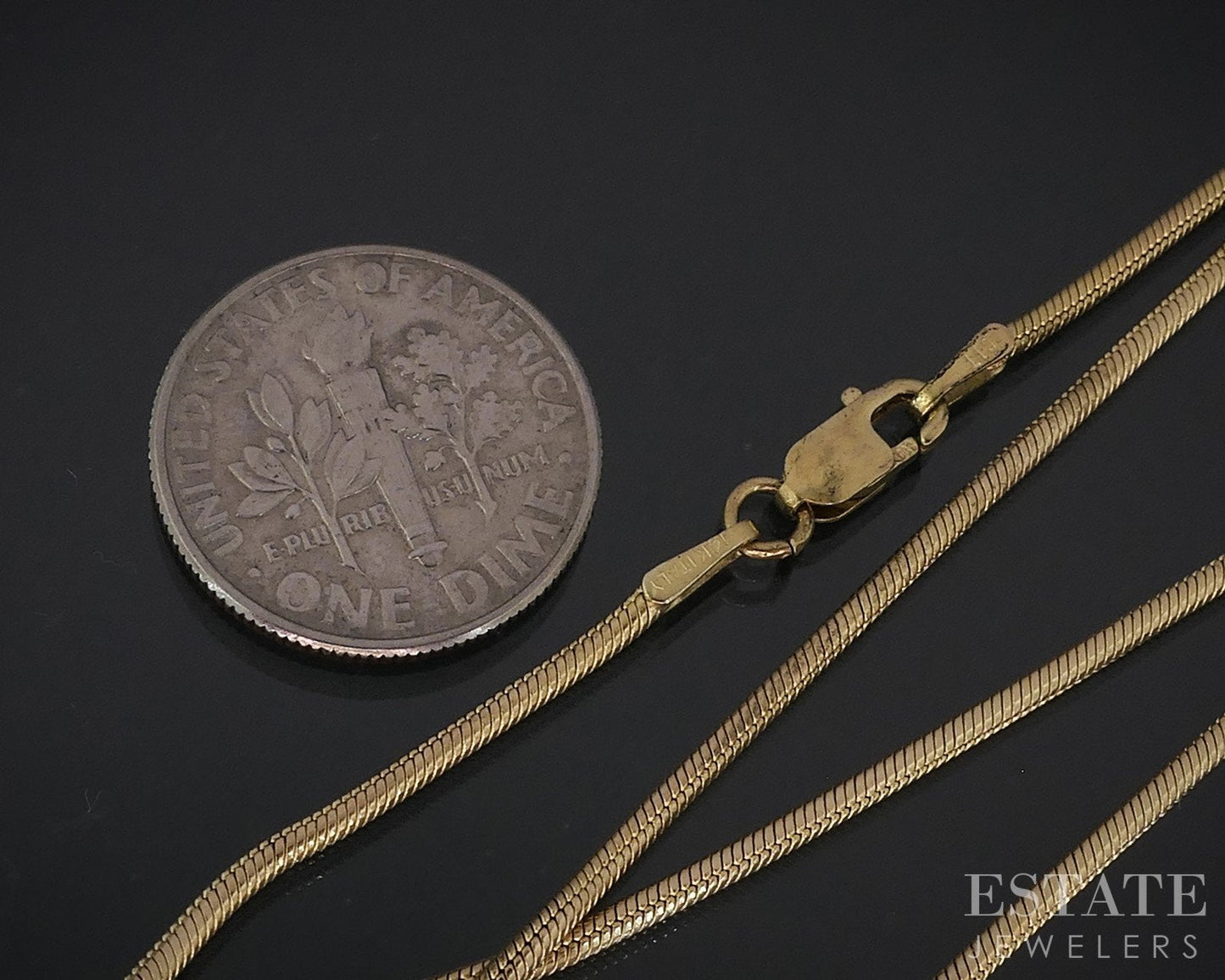 14k Yellow Gold 1.3mm Snake Chain Link Ladies Necklace 7.6g 18"L i18430b