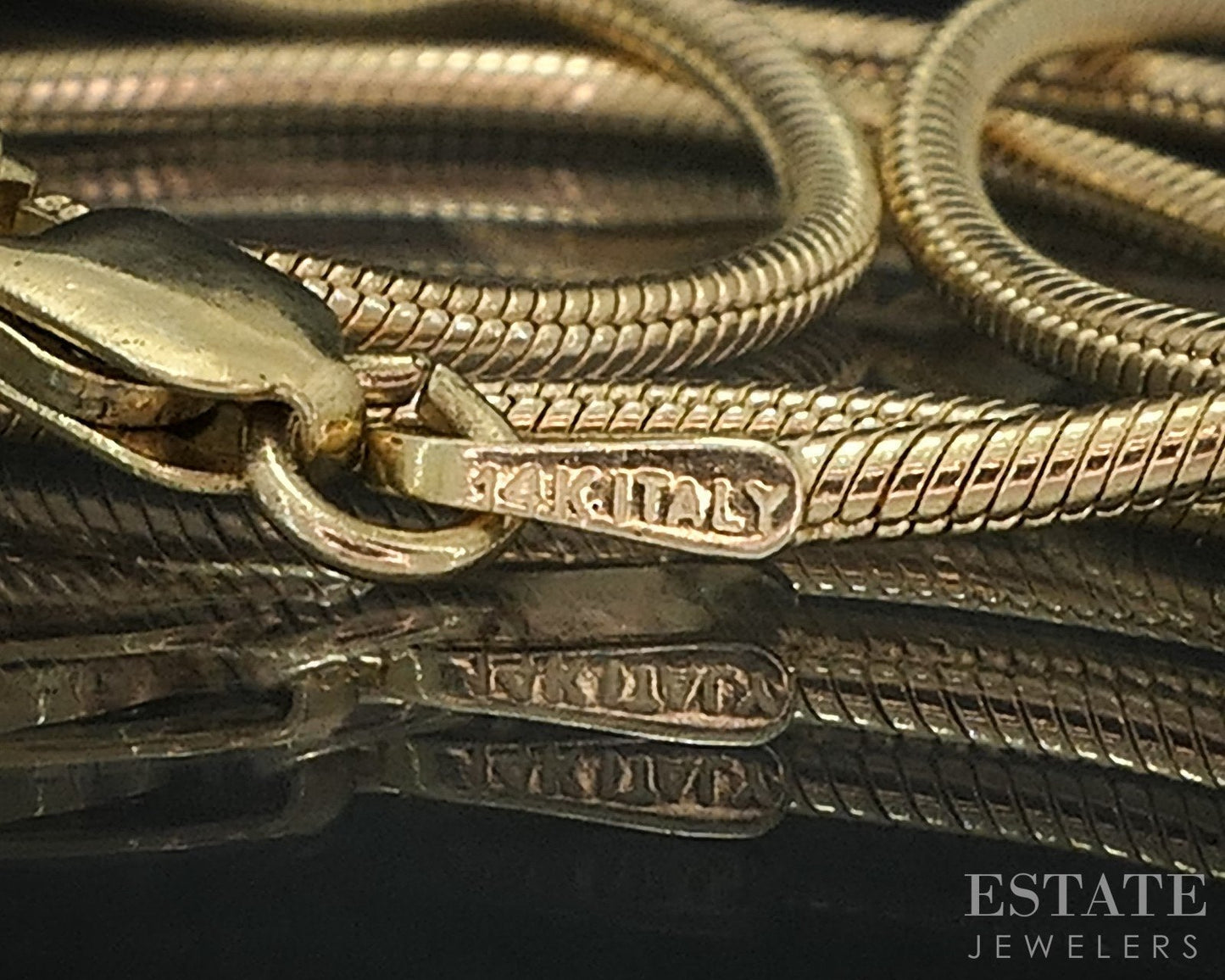 14k Yellow Gold 1.3mm Snake Chain Link Ladies Necklace 7.6g 18"L i18430b