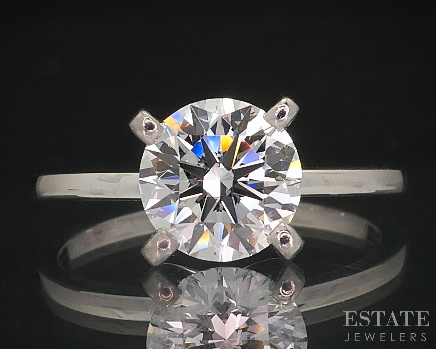 Platinum IGI Lab Created 1.53ct Diamond Solitaire Engagement Ring i18447