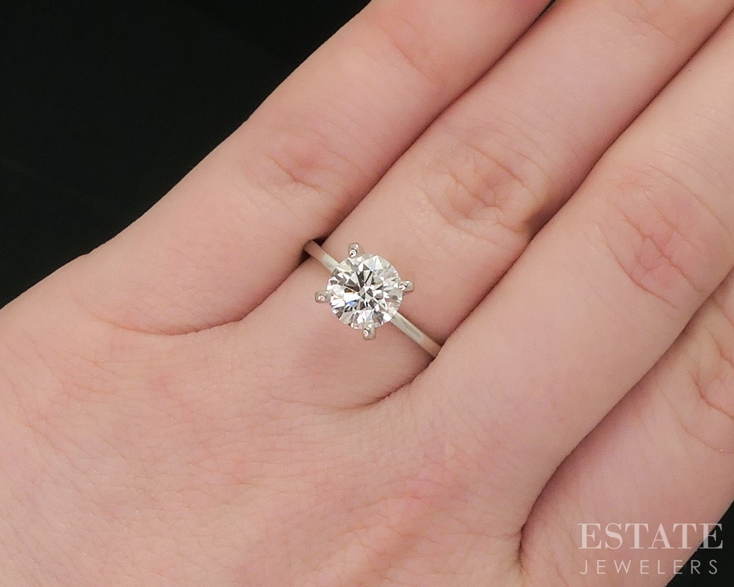 Platinum IGI Lab Created 1.53ct Diamond Solitaire Engagement Ring i18447