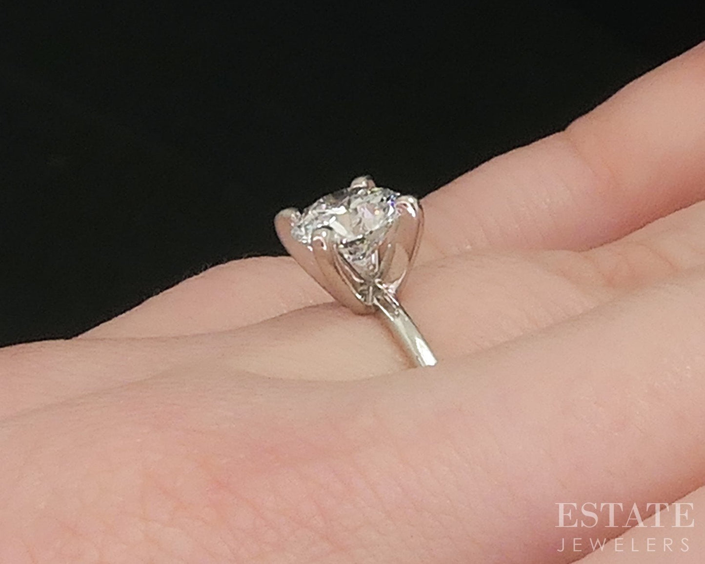 Platinum IGI Lab Created 1.53ct Diamond Solitaire Engagement Ring i18447