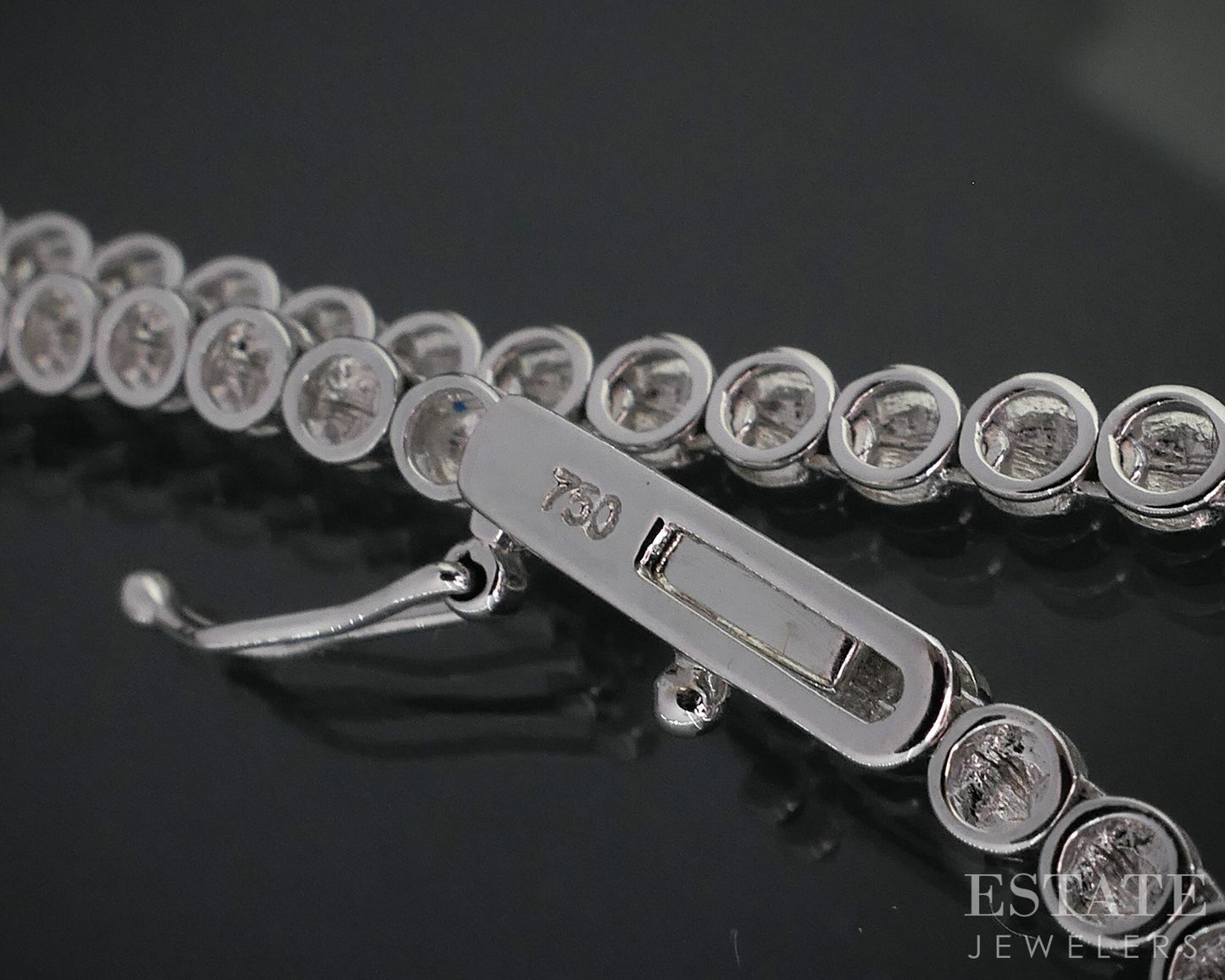18k White Gold Round Natural 2.77ctw Diamond Tennis Necklace 16.6g i18490