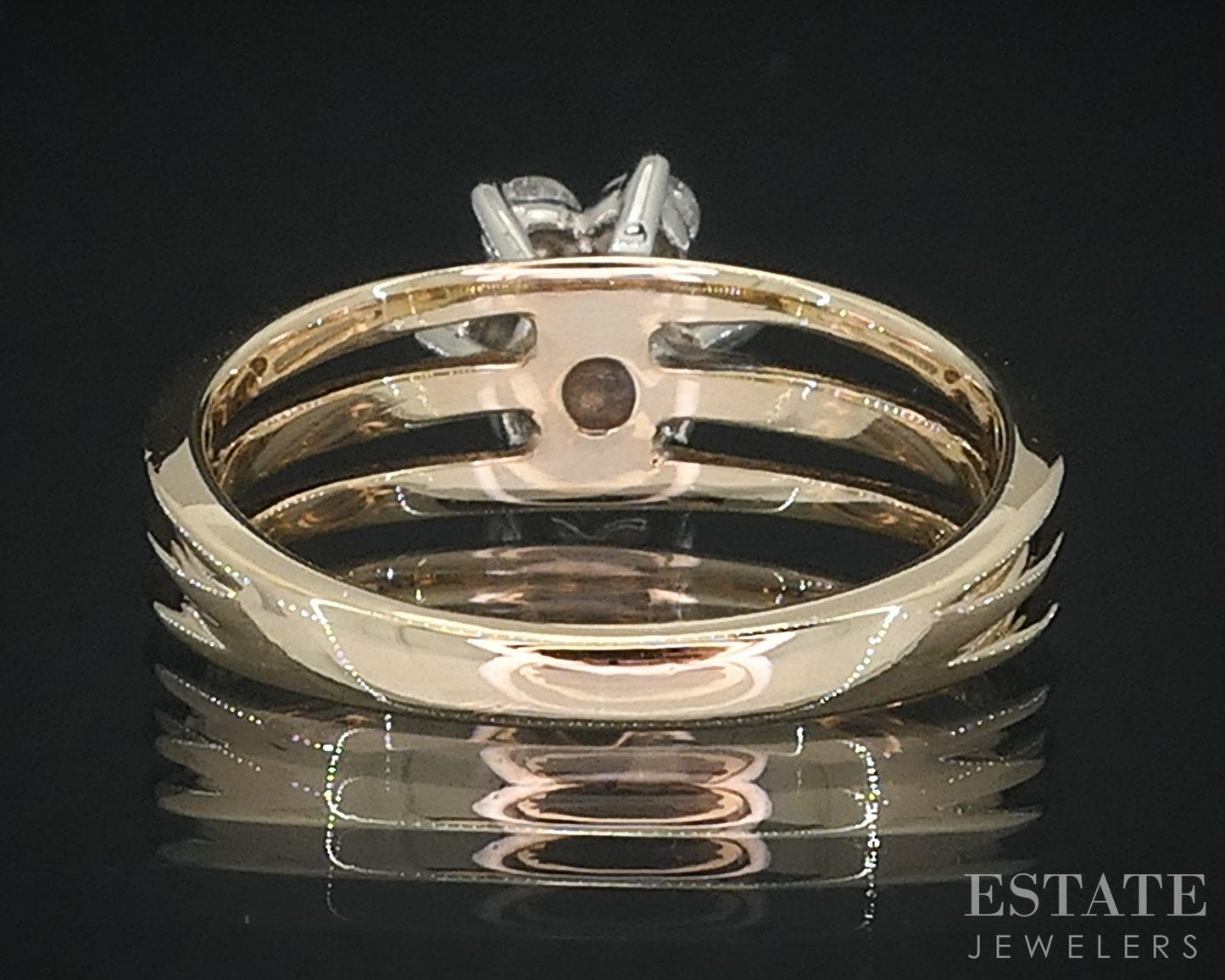 14k Yellow Gold Round Natural .30ctw Diamond Cluster Band Ring 3.8g i18489