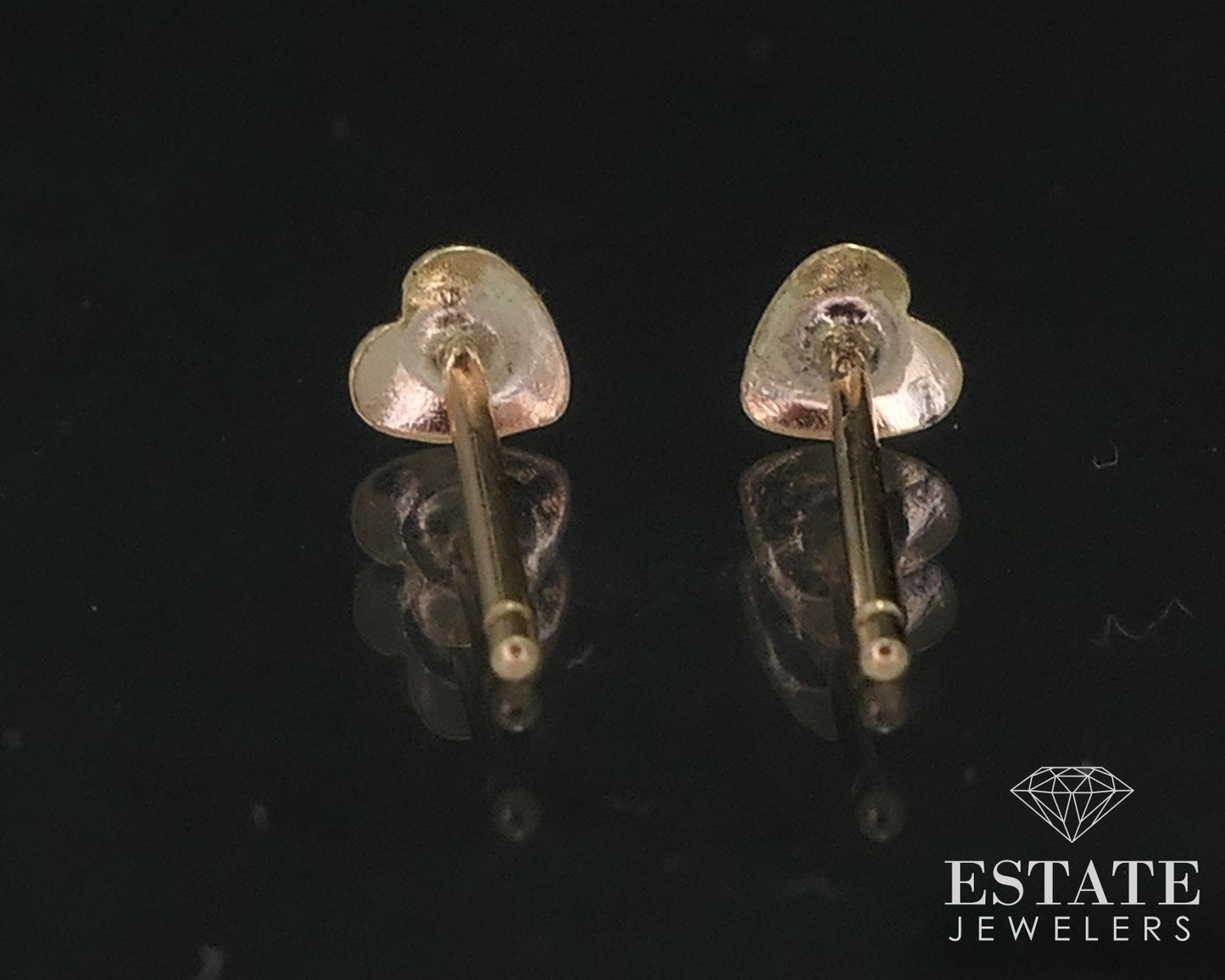 14k Yellow Gold Heart Stud Children's Earrings i18509b
