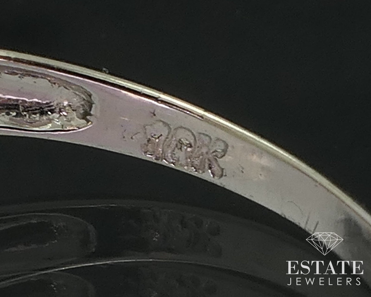 10k White Gold Oval Natural Peridot & Diamond Ladies Band Ring 2.3g i18499b