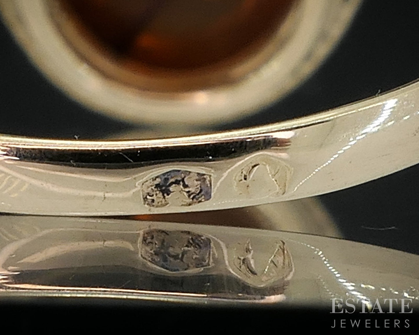 Antique 14k Yellow Gold Natural Amber Solitaire Ladies Ring 3.8g i18524b