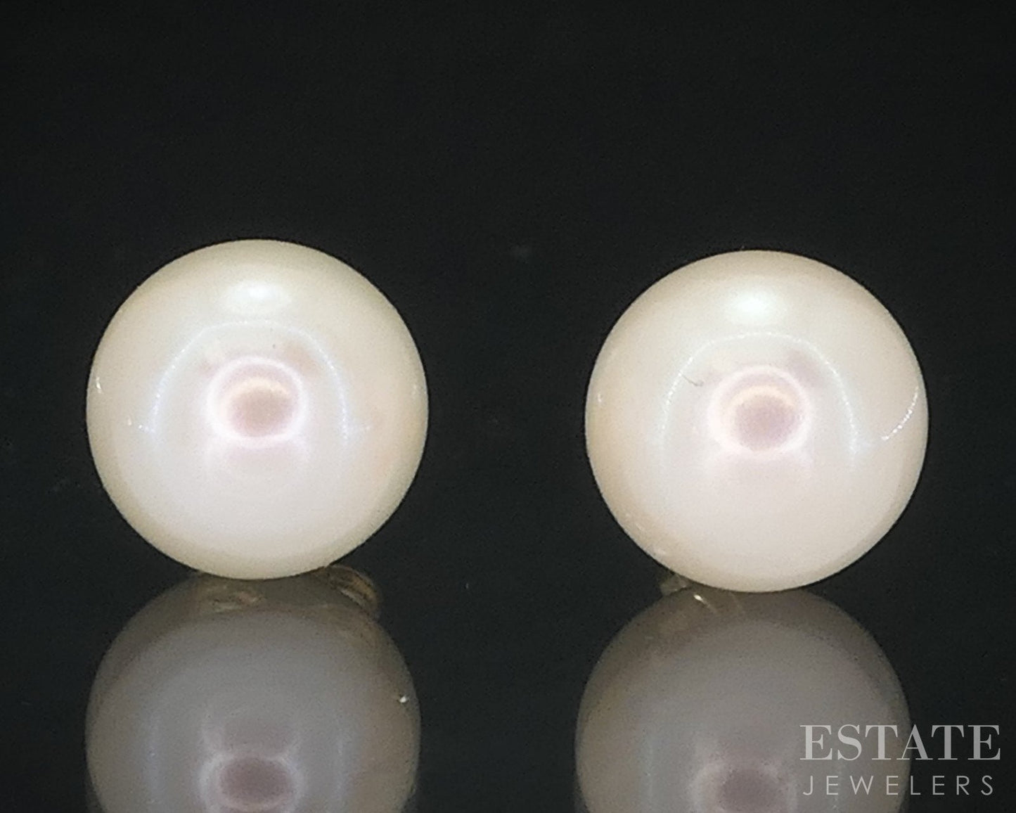 14k Yellow Gold 6.9mm Cultured Pearl Stud Ladies Earrings i18538b