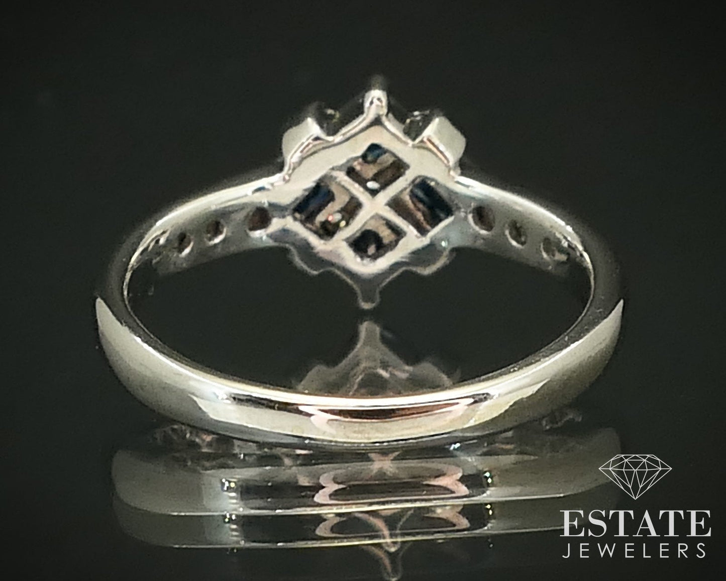 14k White Gold Natural Sapphire & Diamond Ladies Ring 2.9g i15853