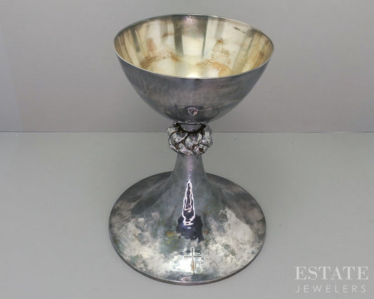 Antique Sterling Silver Gilles Beaugrand Celtic Knot Chalice 864g i18588