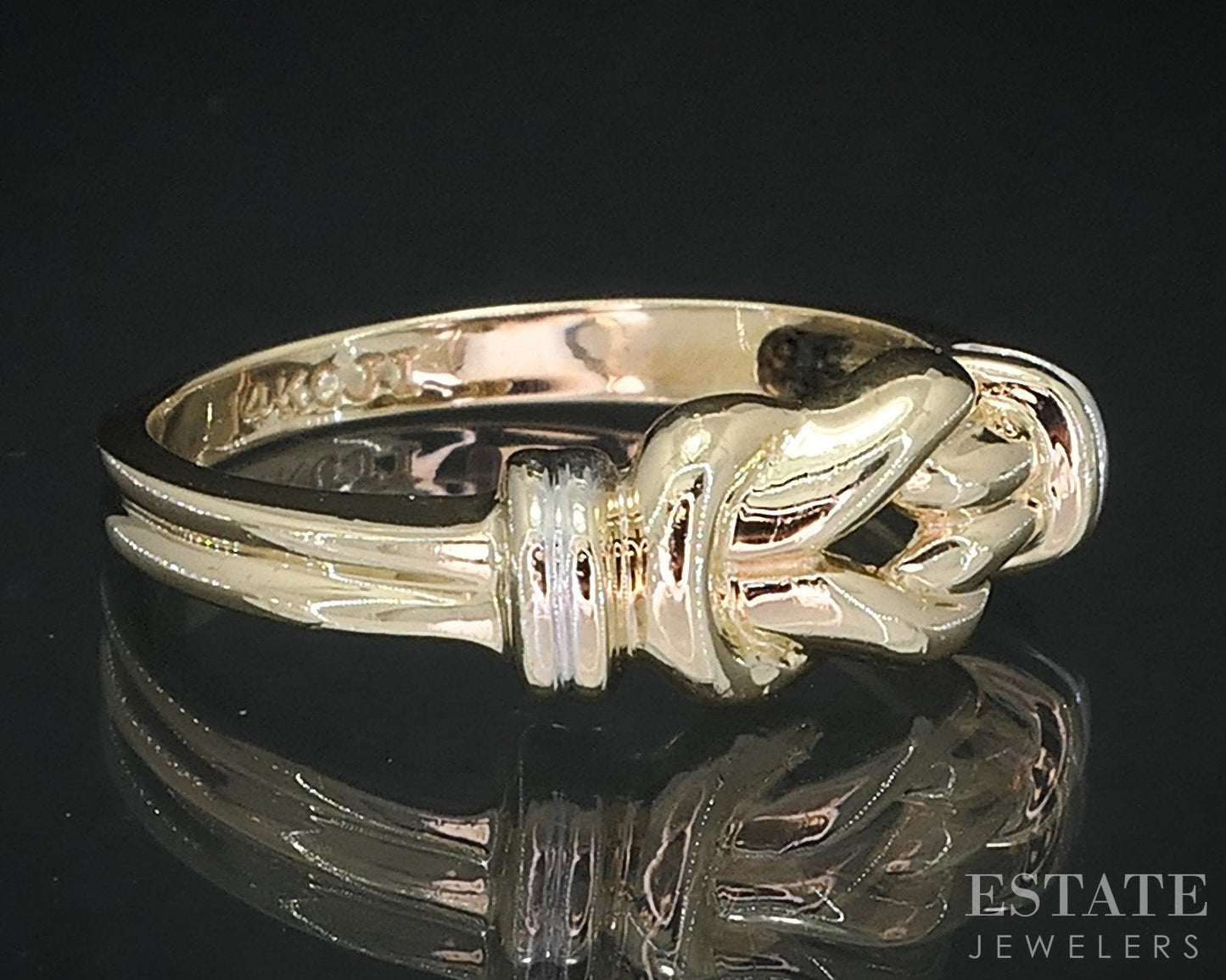14k Yellow Gold Love Knot Ladies Band Ring 1.9g i18609b