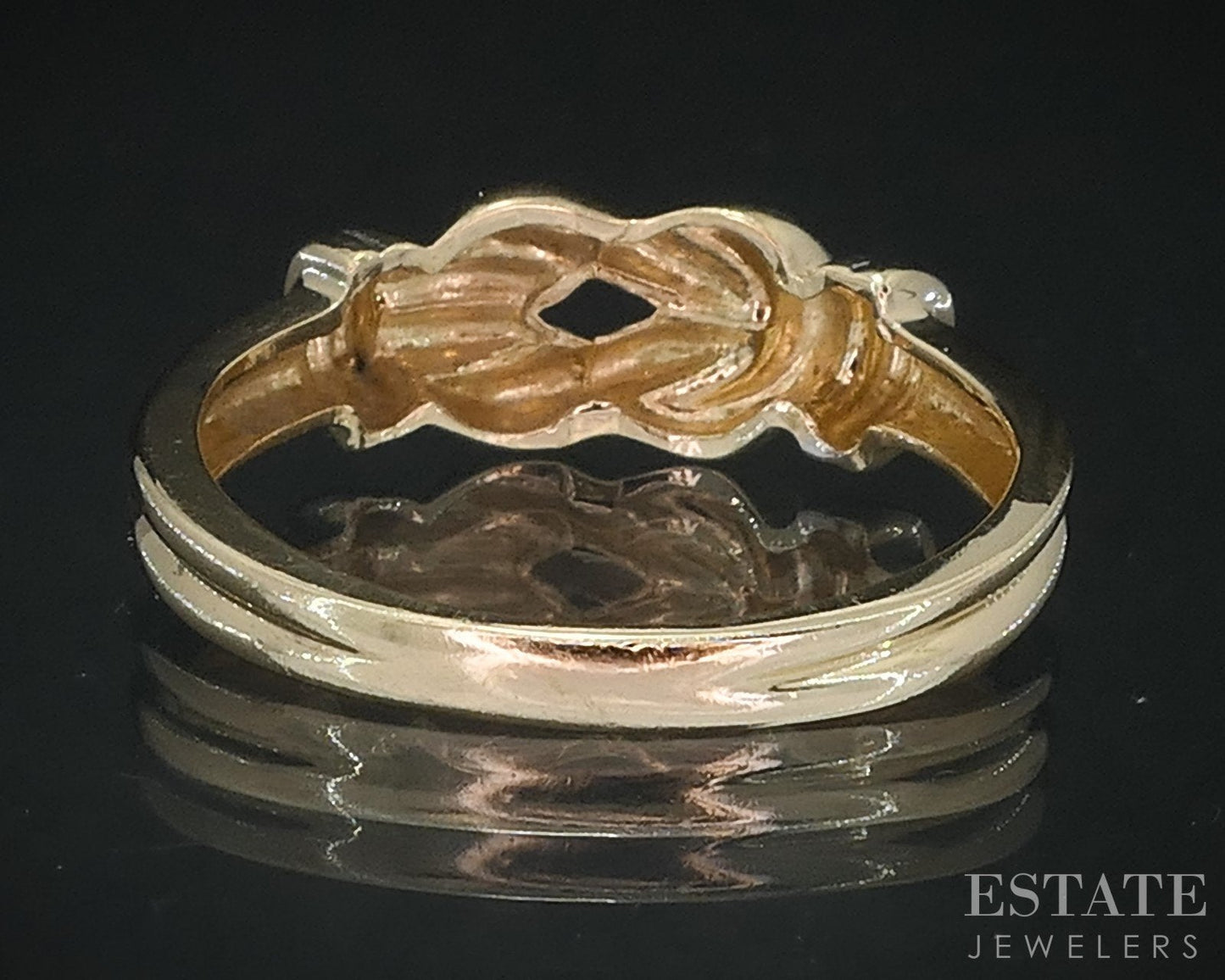 14k Yellow Gold Love Knot Ladies Band Ring 1.9g i18609b