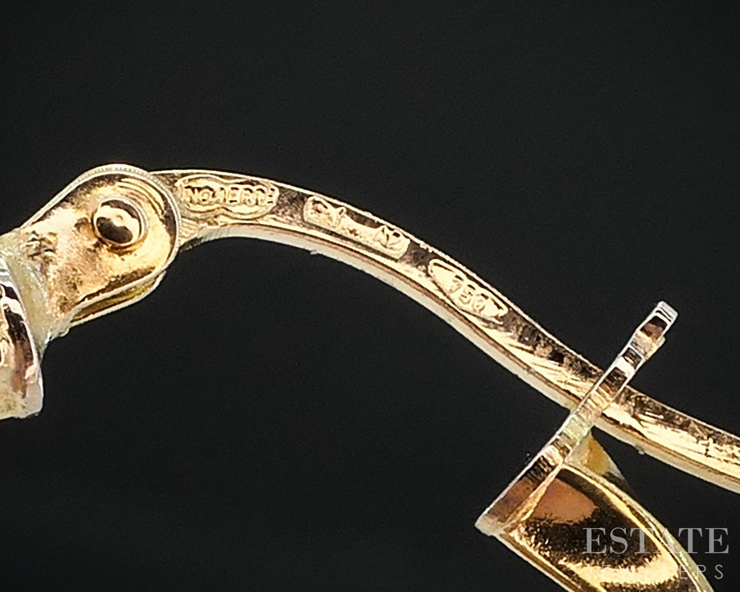 18k Yellow Gold Twisted Hoop Ladies Earrings 2.4g i18602b