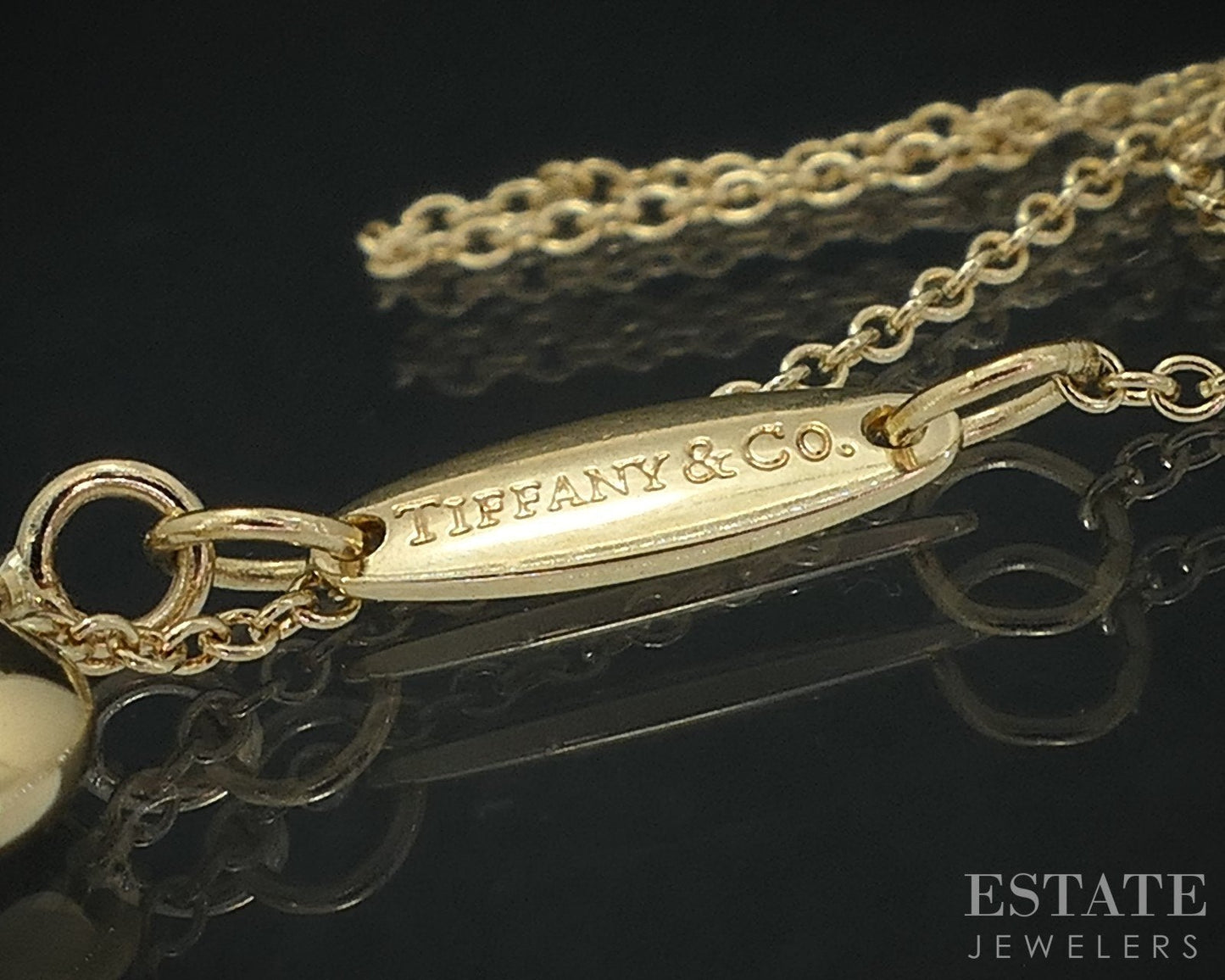 18k Yellow Gold Tiffany & Co. Elsa Peretti Small Bean Necklace 1.9g 16"L i18565