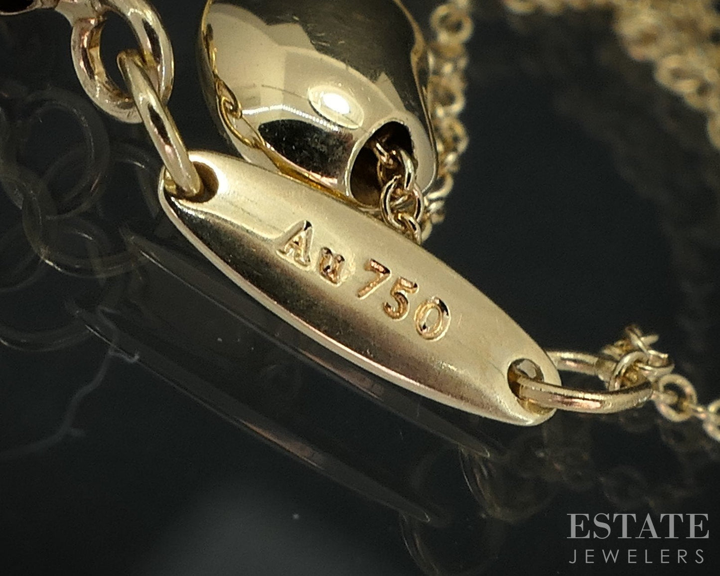 18k Yellow Gold Tiffany & Co. Elsa Peretti Small Bean Necklace 1.9g 16"L i18565
