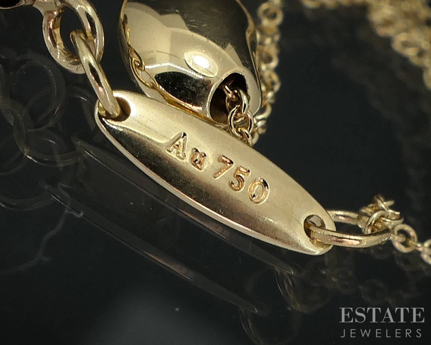 18k Yellow Gold Tiffany & Co. Elsa Peretti Small Bean Necklace 1.9g 16"L i18565