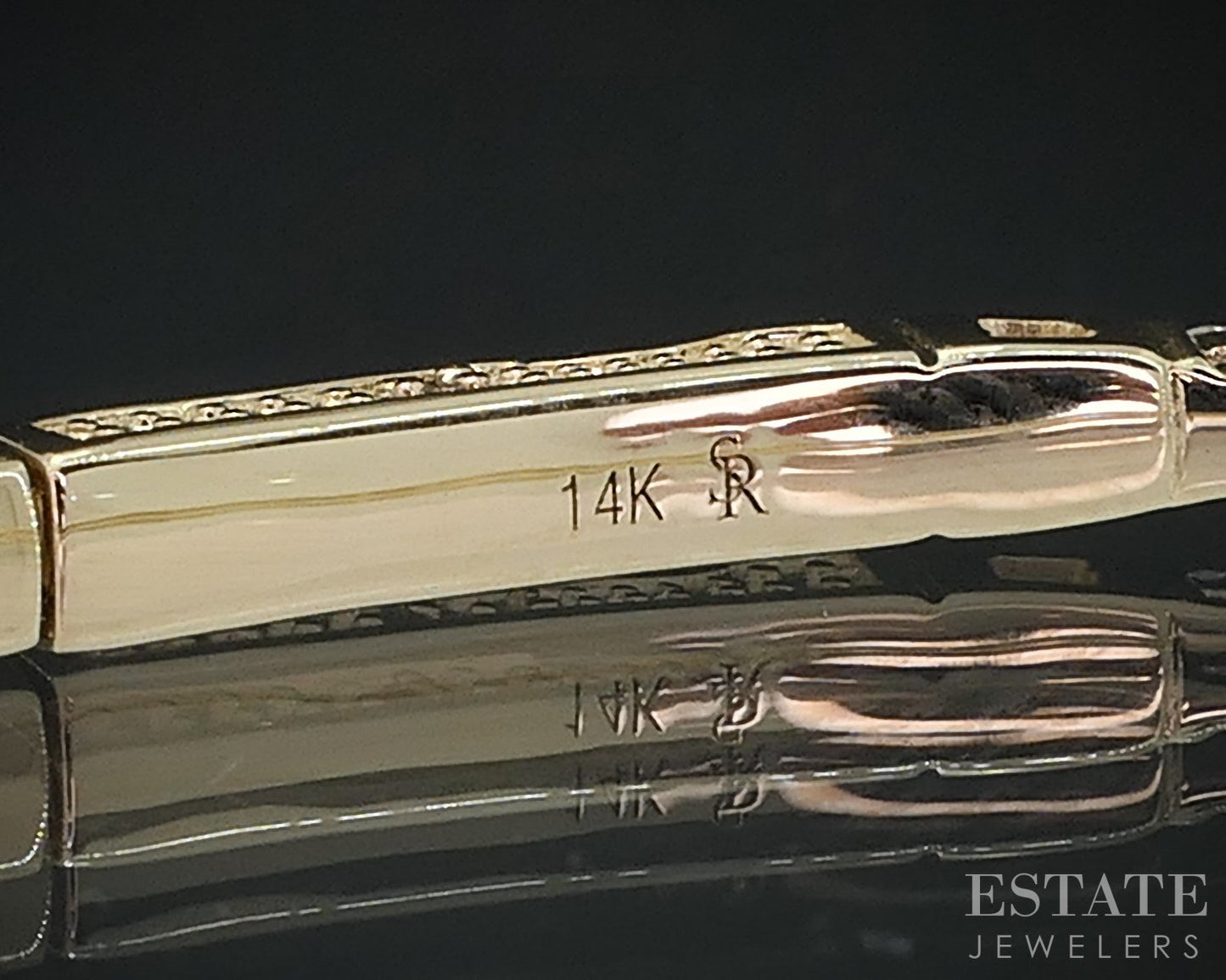 14k Yellow Gold Lab Created 2ctw Diamond Flex Bangle Bracelet 6.8g i18614