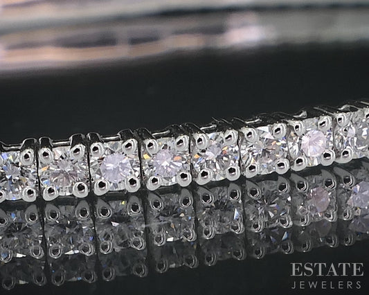 14k White Gold Lab Created 2ctw Diamond Flex Bangle Bracelet 6.9g i18613