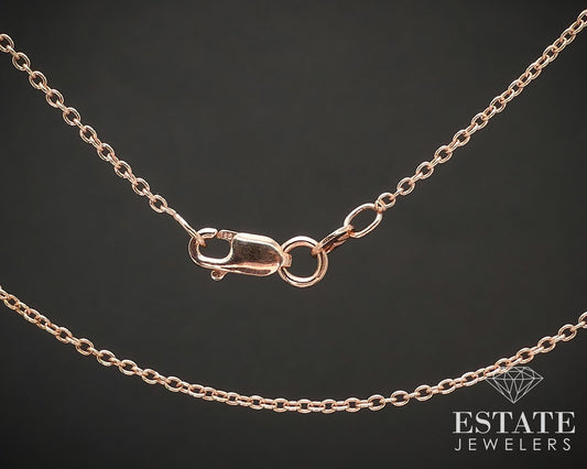 14k Rose Gold LeVian .5mm Cable Chain Ladies Necklace 1.4g 18"L i16869