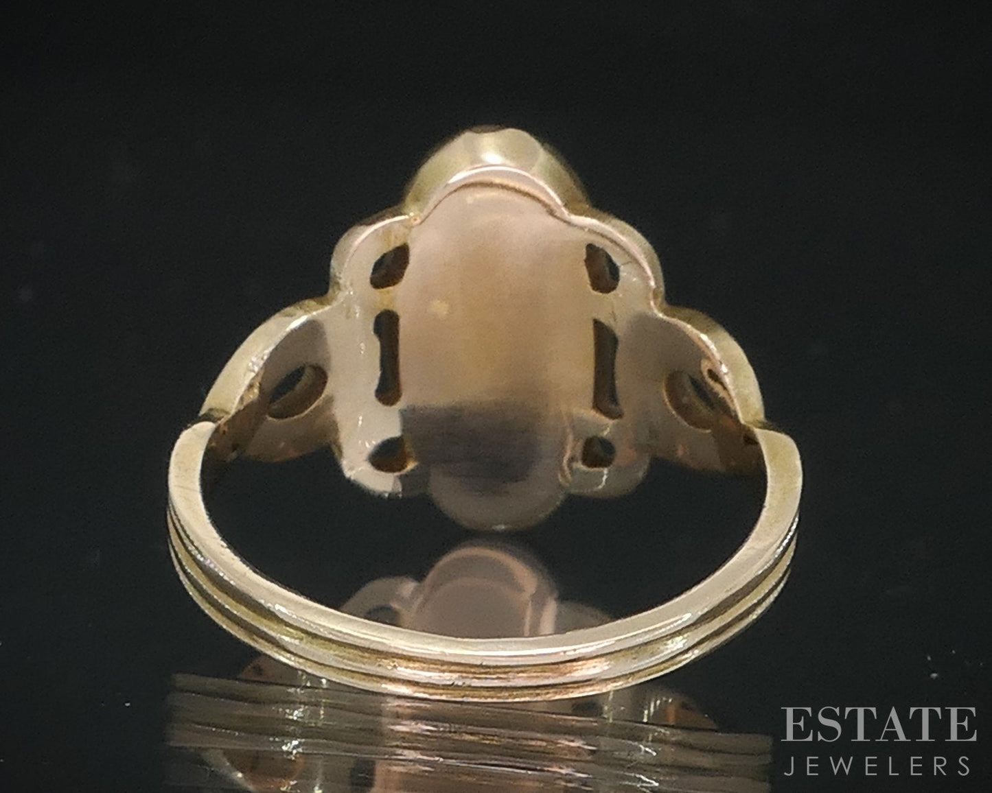 Antique Victorian 9k Yellow Gold Natural Turquoise Ladies Ring 2.6g i18639