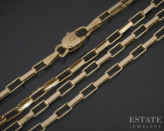 14k Yellow Gold 2.3mm Paperclip Chain Link Ladies Necklace 11.2g 24"L i18660b