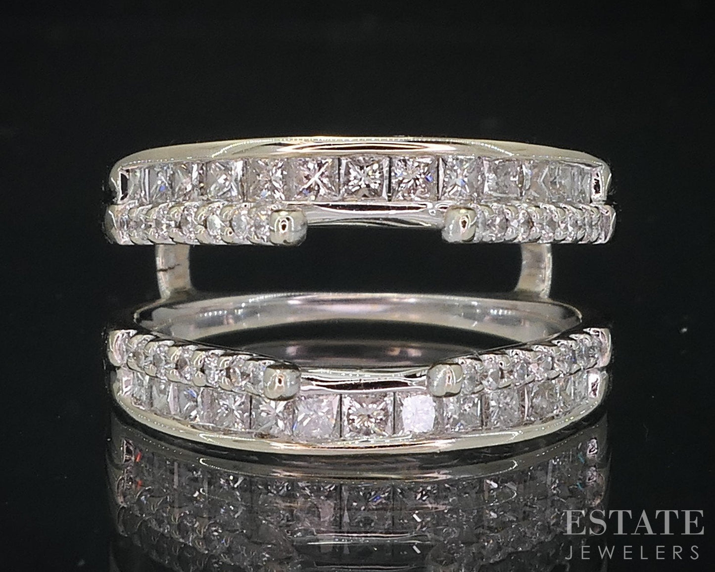 14k White Gold Natural 1.10ctw Diamond Ladies Wedding Jacket 5.6g i18698b