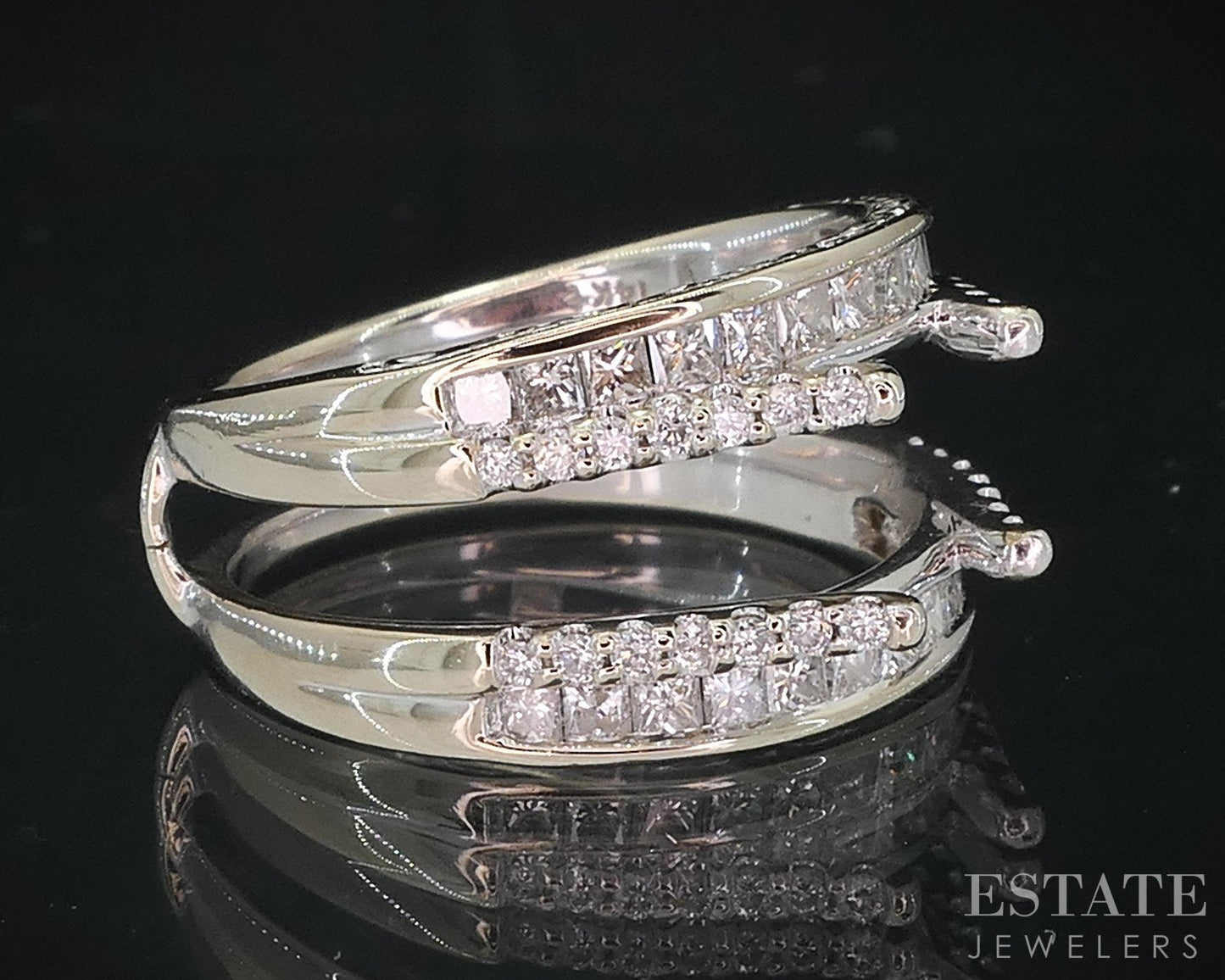 14k White Gold Natural 1.10ctw Diamond Ladies Wedding Jacket 5.6g i18698b