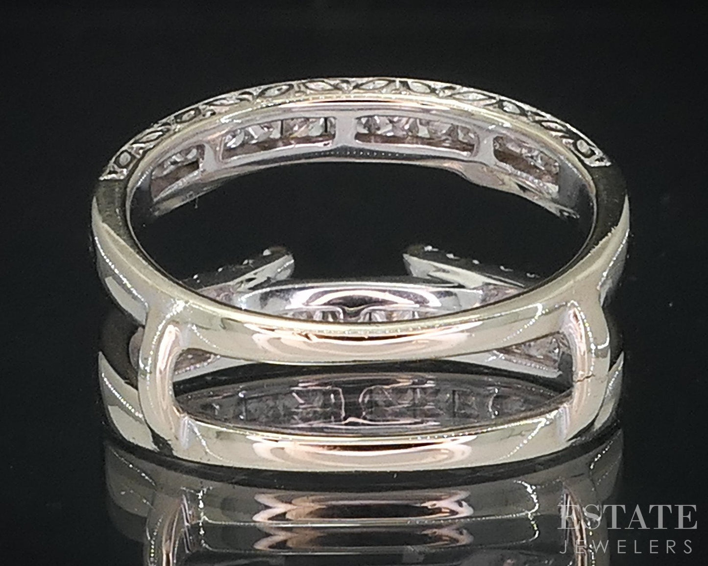 14k White Gold Natural 1.10ctw Diamond Ladies Wedding Jacket 5.6g i18698b