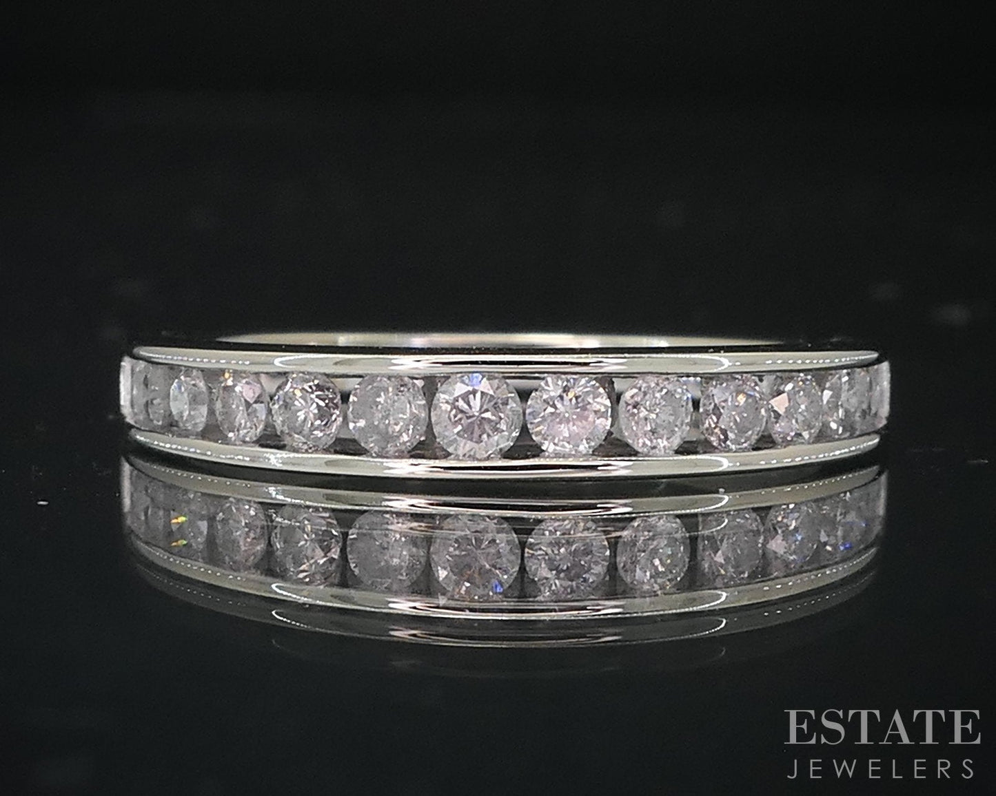 10k White Gold Natural .35ctw Diamond Ladies Wedding Band 2.2g i18694b