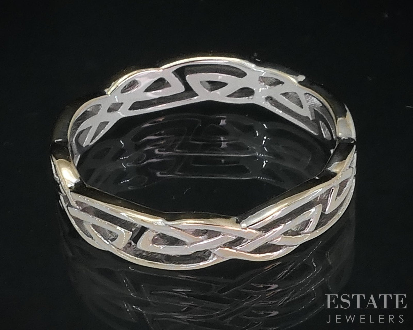 18k White Gold 3mm Celtic Knot Ladies Band Ring 2.4g i18690b